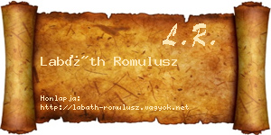 Labáth Romulusz névjegykártya